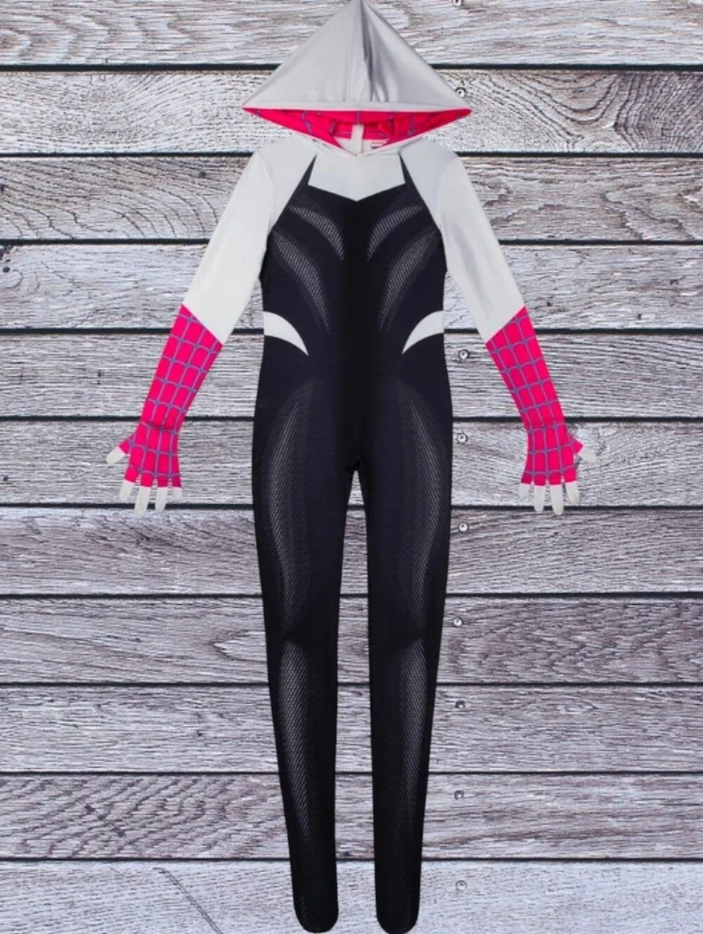 Adult Spider-Gwen Zentai Halloween Cosplay Suit by JAZWARES, XS